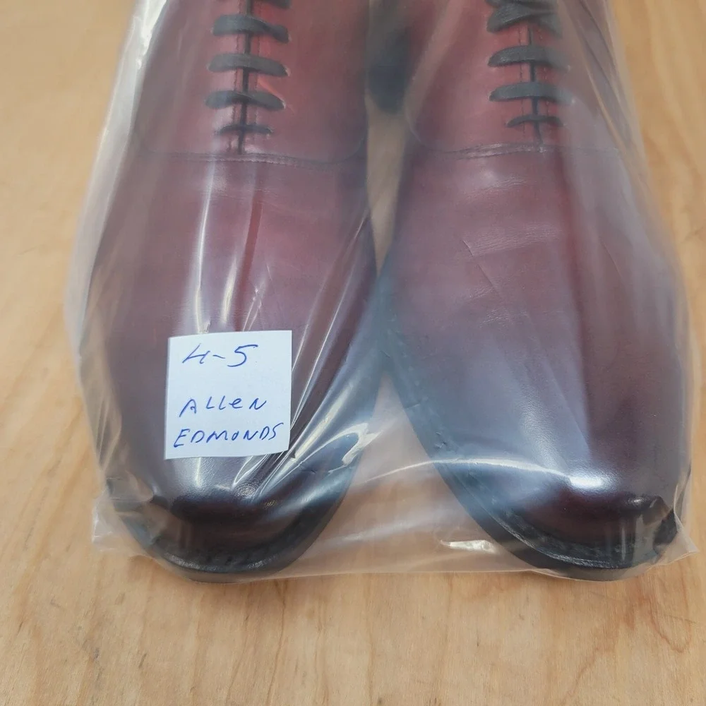 Allen Edmonds Carlyle Dress Shoes Men's Sz 11 B plain toe dark chili Dress Shoes